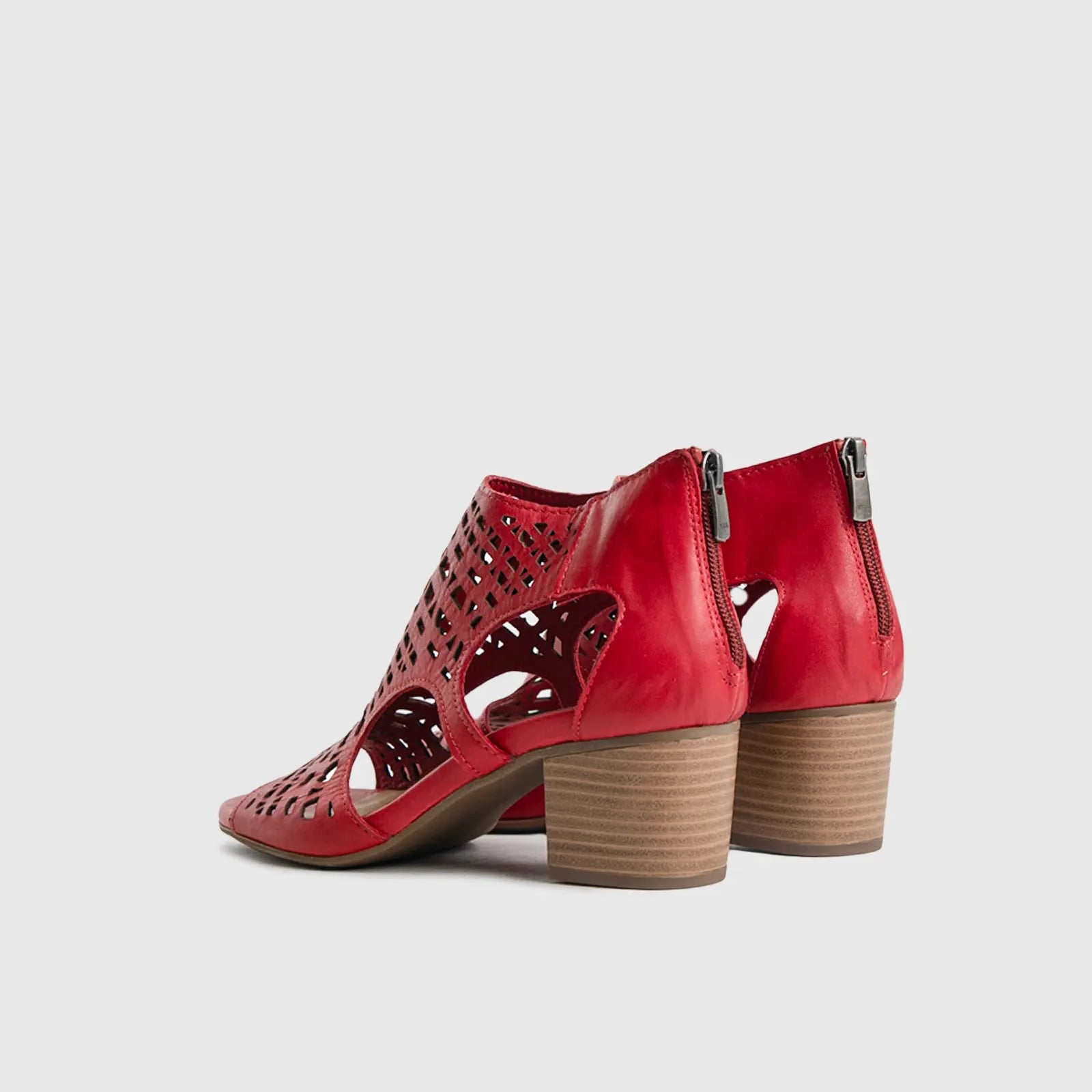 Comfort Block Heel Sandal Red 8426 Heels | familyshoecentre