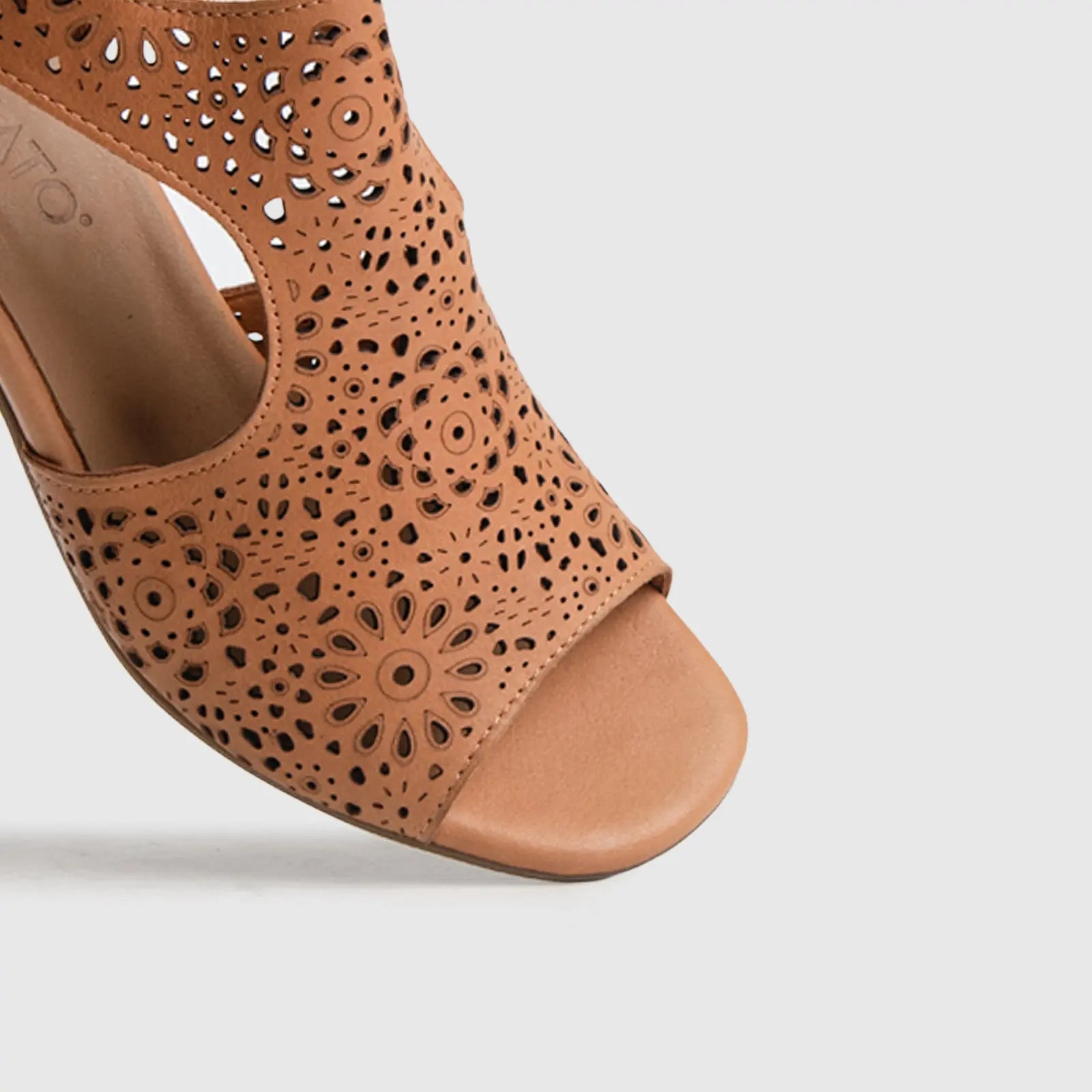 Comfort Block Heel Sandal Tan 8432 Heels | familyshoecentre