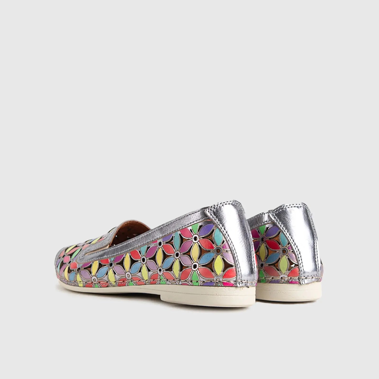 Comfort Leather Casuals 1105 Pewter Multi Pumps | familyshoecentre