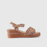 Comfort Wedge Sandal Tan 10538 Sandals | familyshoecentre