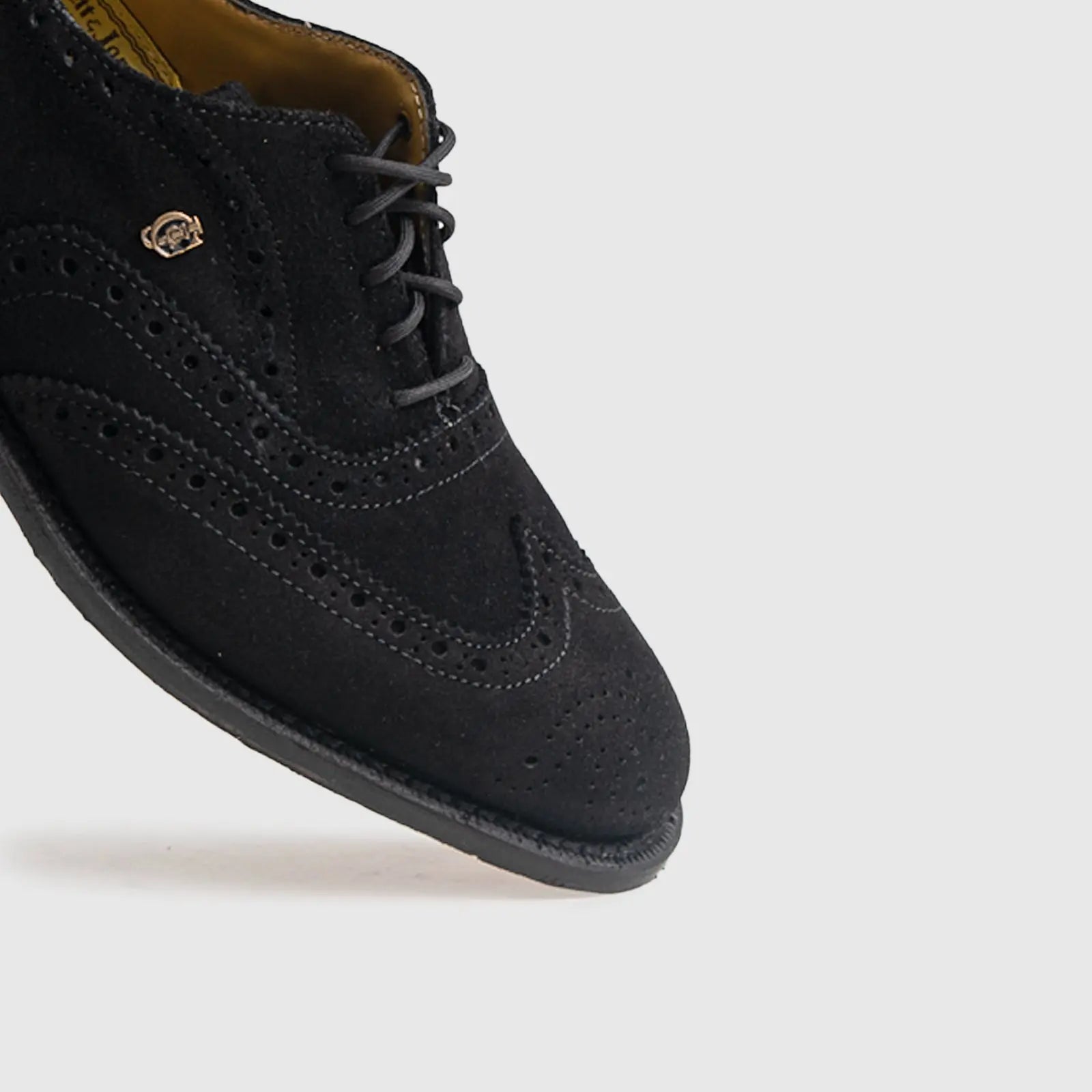 Crockett and Jones - 12341 Black Suede Oxfords | familyshoecentre
