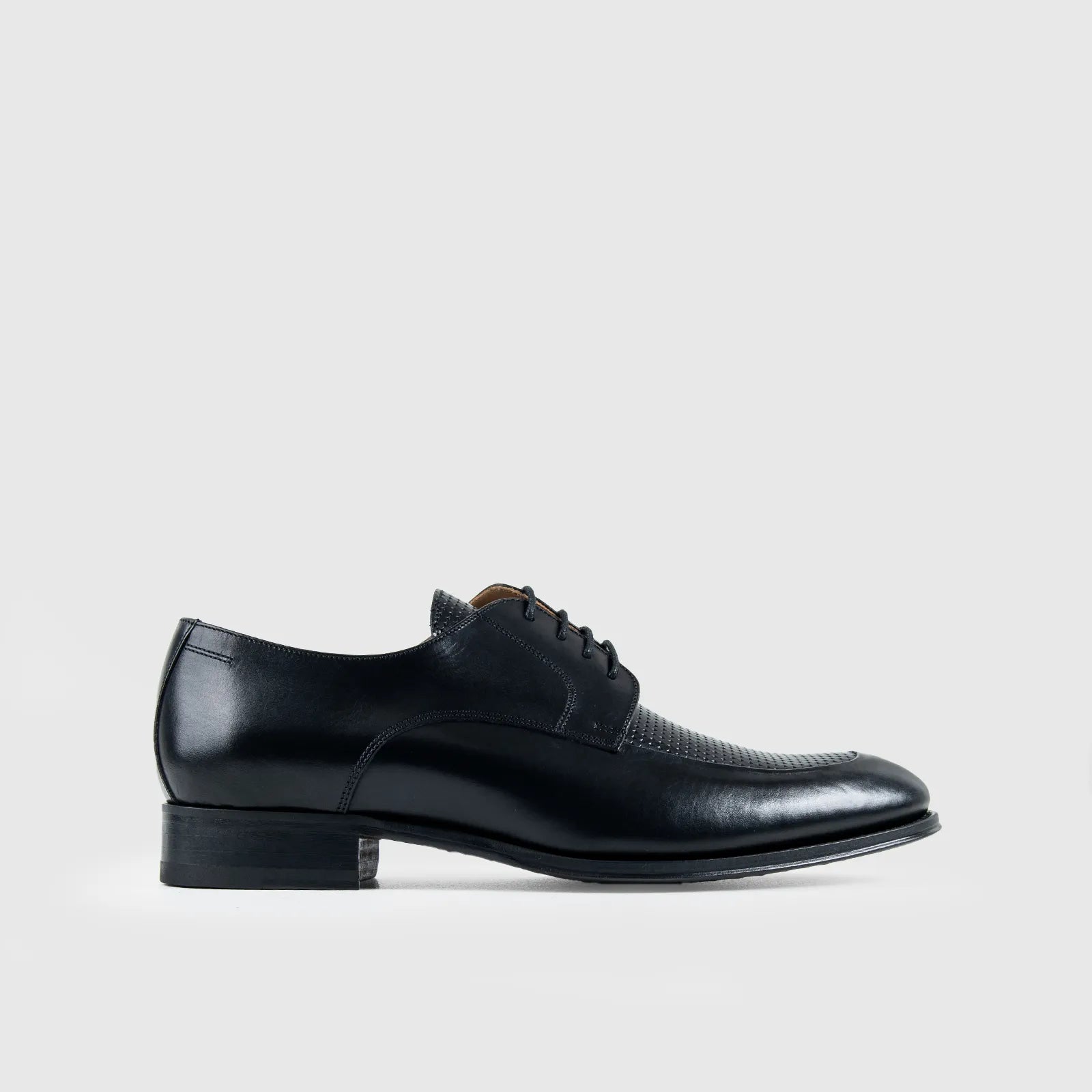 Mario Fagni Derby Lace Up Black Parma Leather 1734 MF1 Oxfords | familyshoecentre