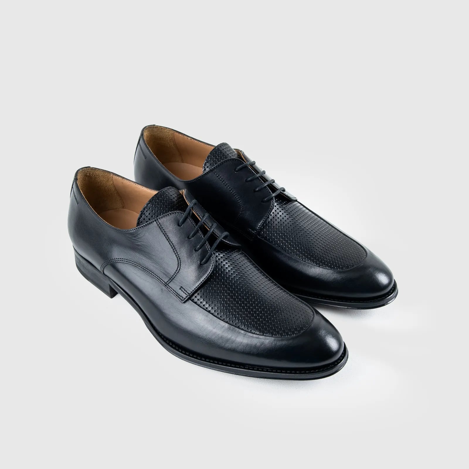 Mario Fagni Derby Lace Up Black Parma Leather 1734 MF1 Oxfords | familyshoecentre
