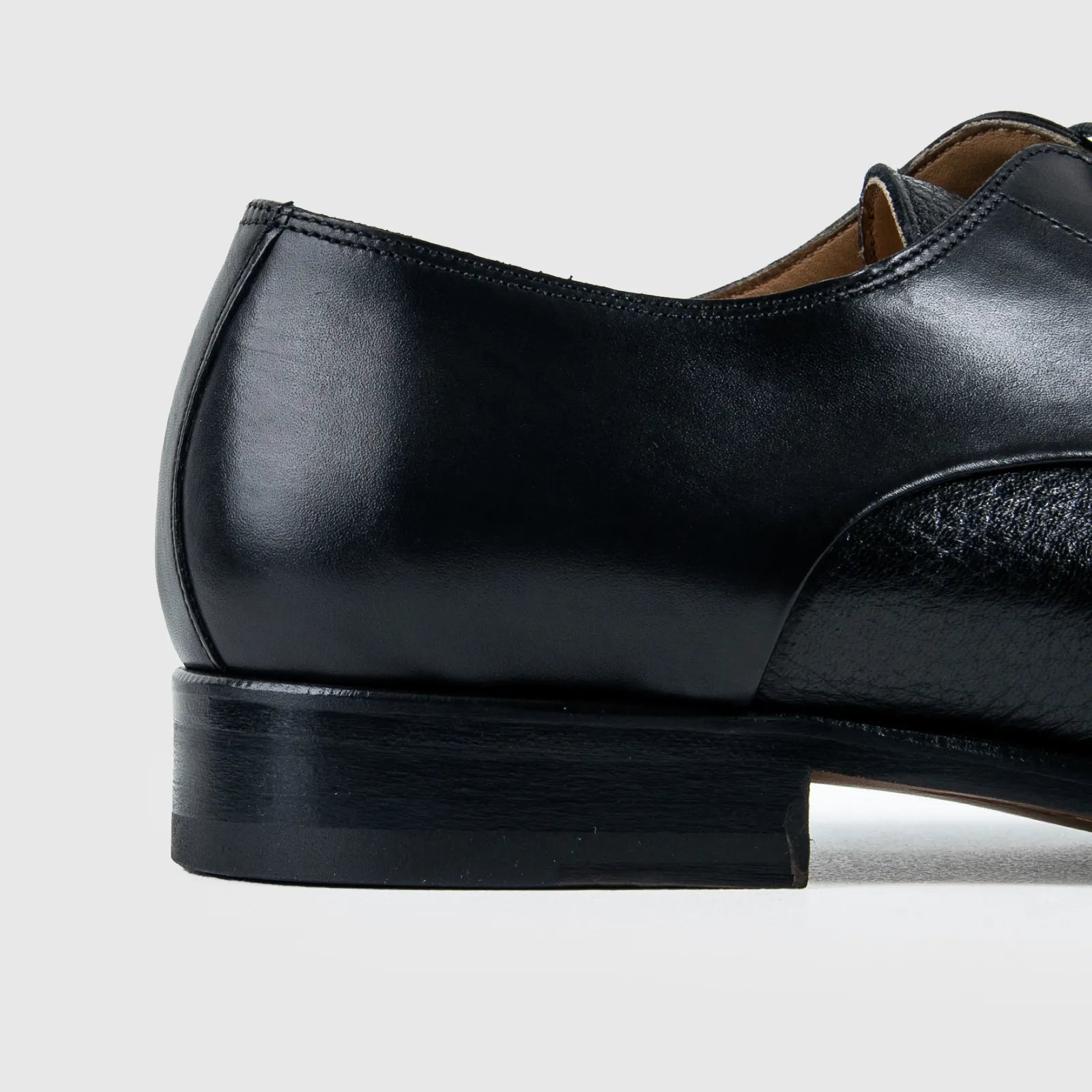 Mario Fagni Toe Cap Deer Skin Lace Up Black 2468 MF4 Oxfords | familyshoecentre