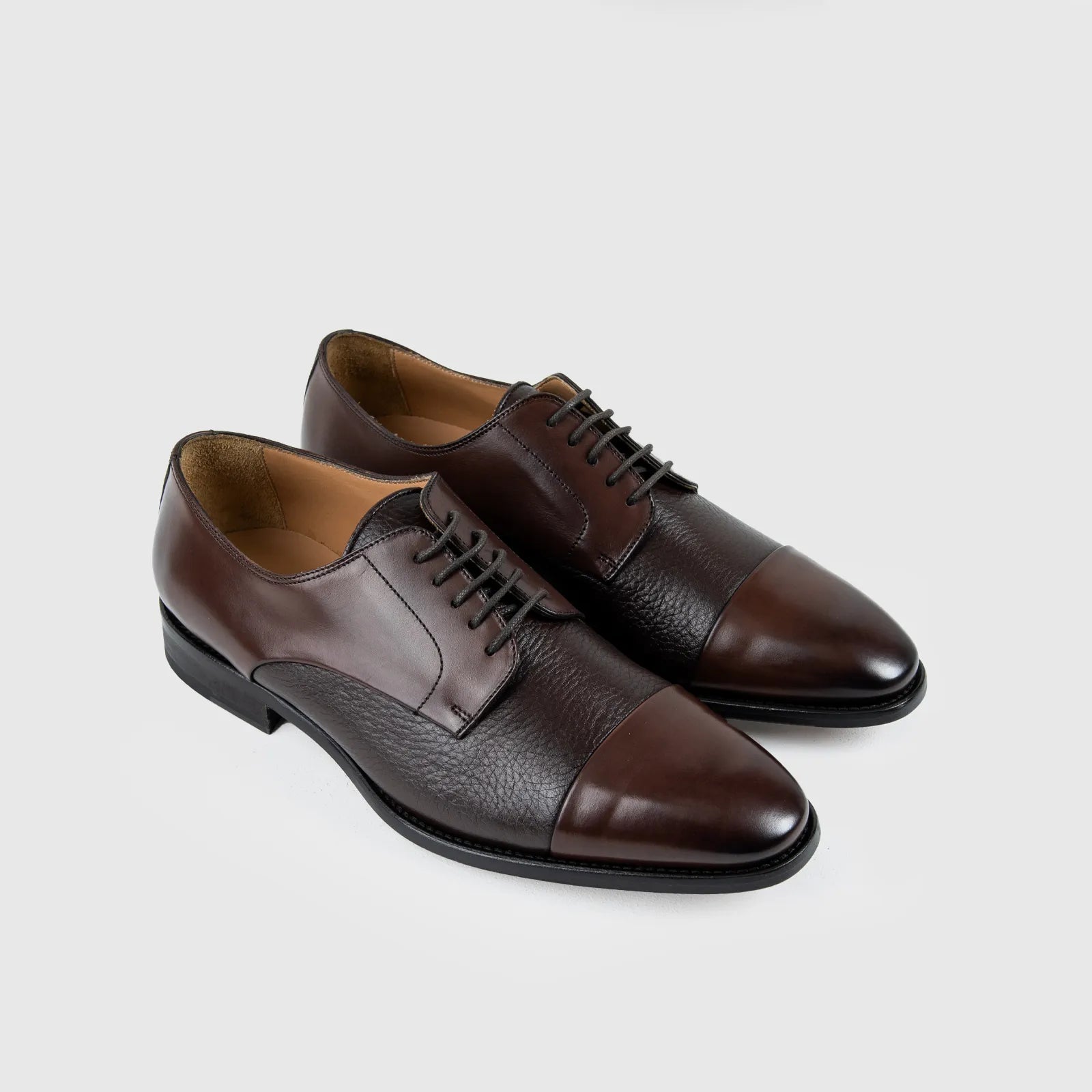 Mario Fagni Toe Cap Deer Skin Lace Up Brown 2468 MF5