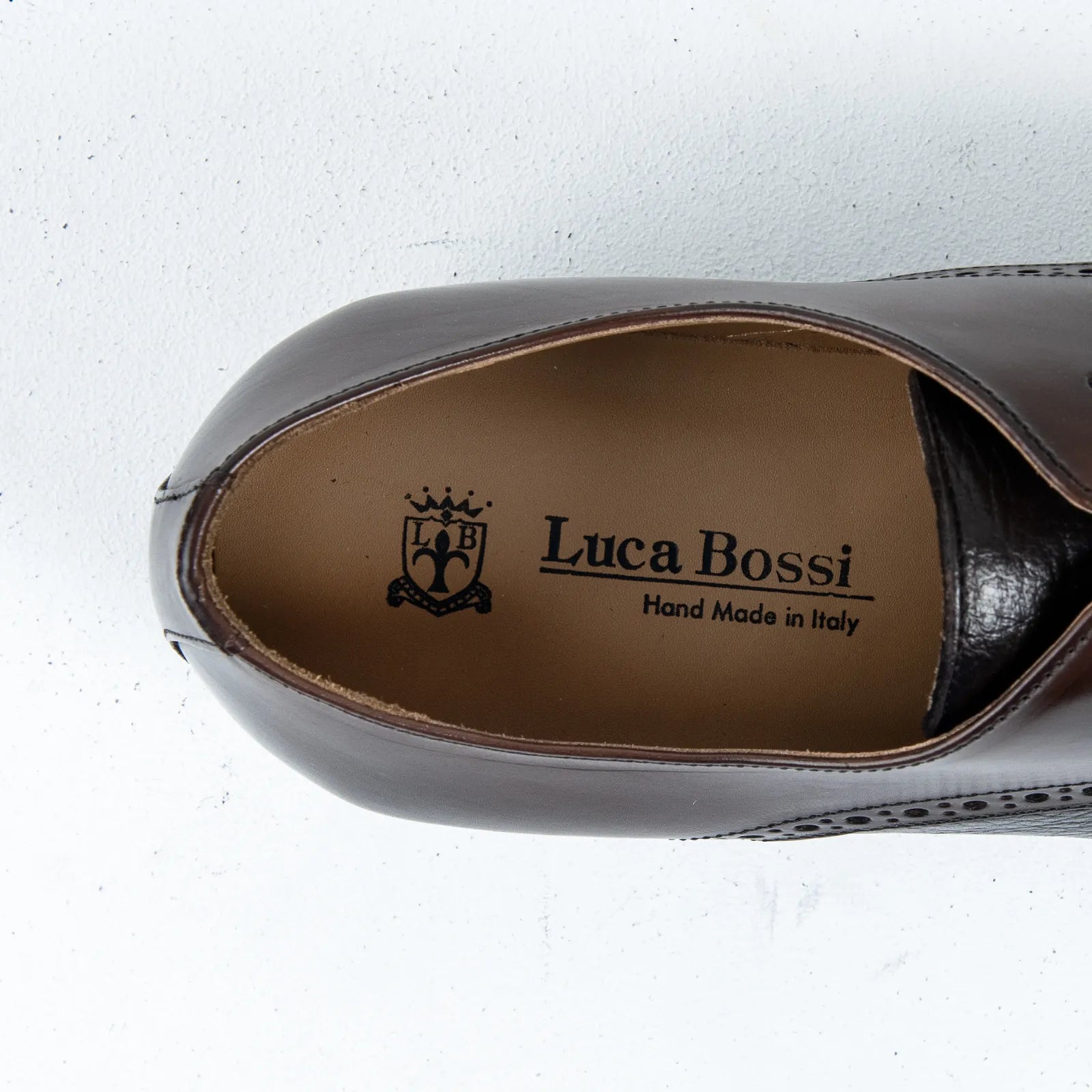 Luca Bossi Deer Skin Toe Cap Lace Up Brown 2054 LB10 Gents | familyshoecentre