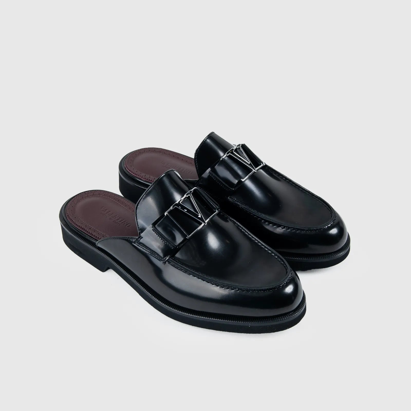 Valentino Open Back Loafer Black 20184 VL12 Loafers | familyshoecentre
