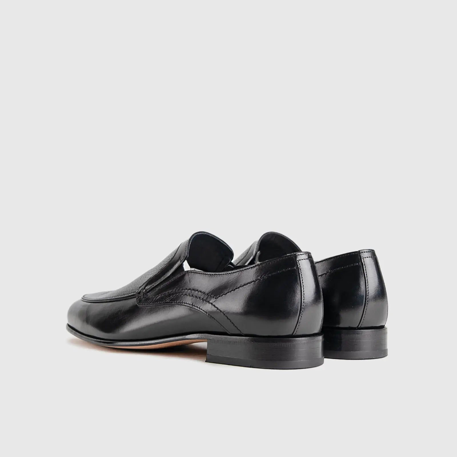 Dress Comfort Slip Ons 6934 Black Deer Skin Slip-ons | familyshoecentre