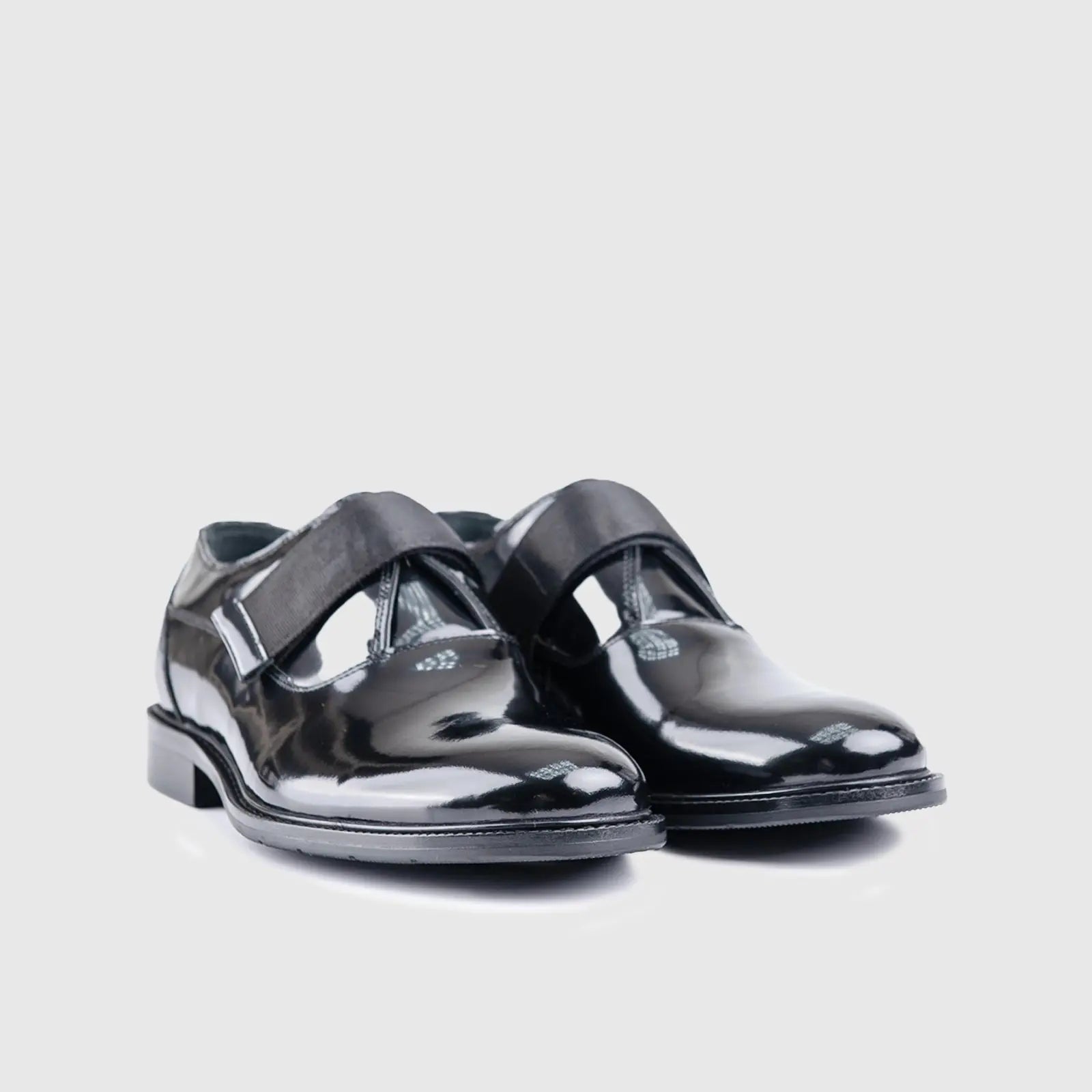Dress Single Strap Black Patent EL038 Loafers | familyshoecentre