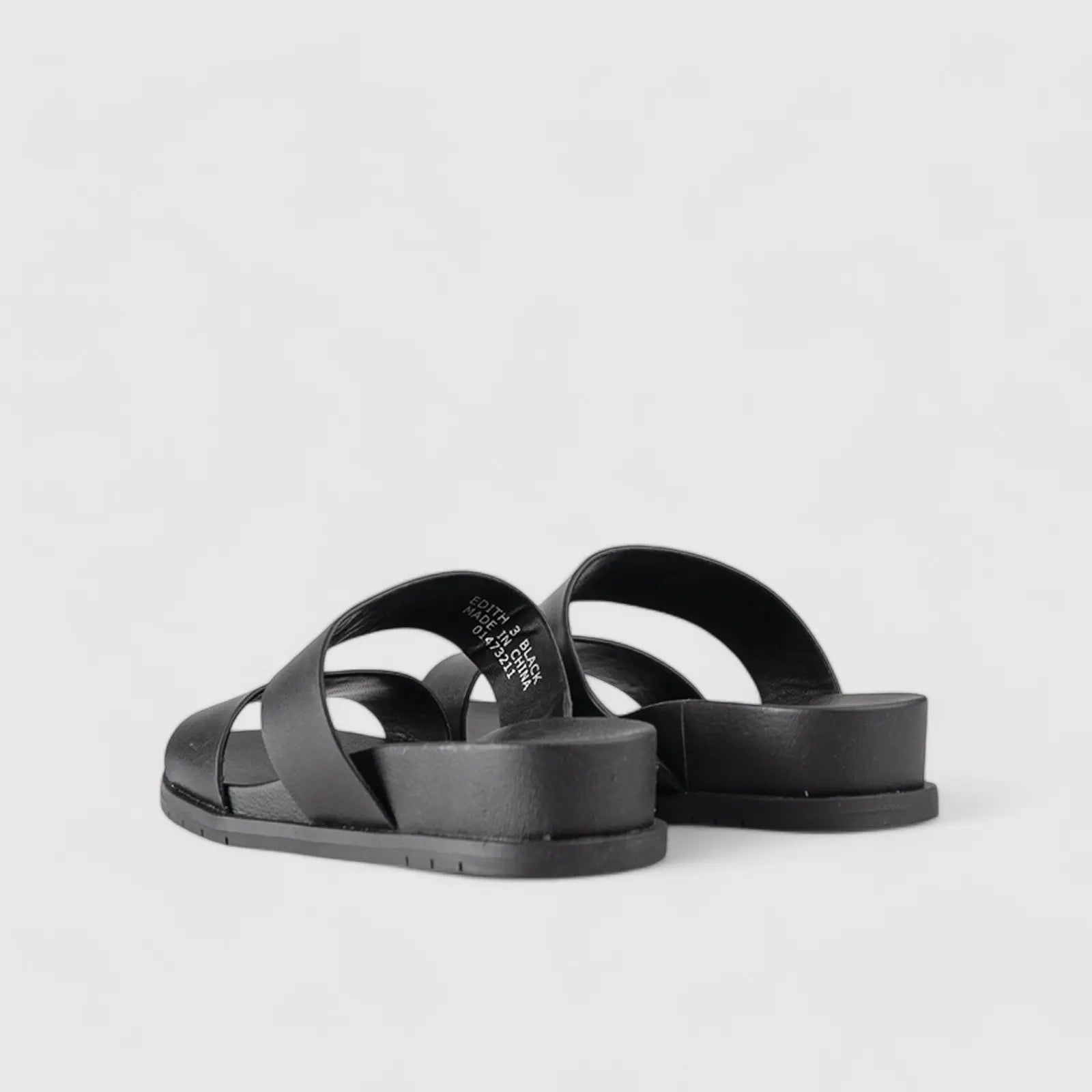 Edith Comfort Slide Sandals Black 01374 Sandals | familyshoecentre