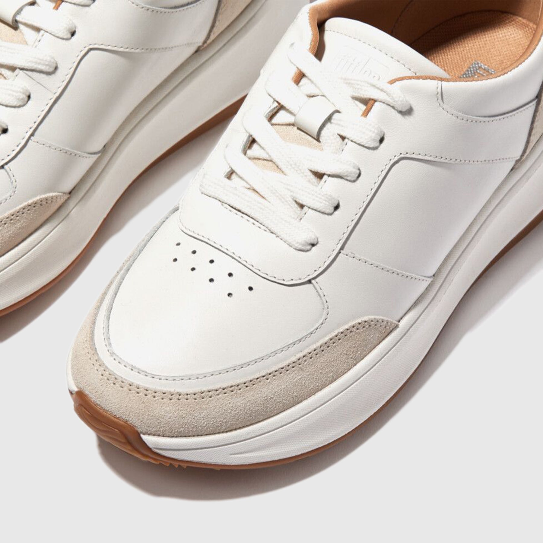 F-Mode L/S White Comfort Sneakers - FR1-194 Sneakers | familyshoecentre