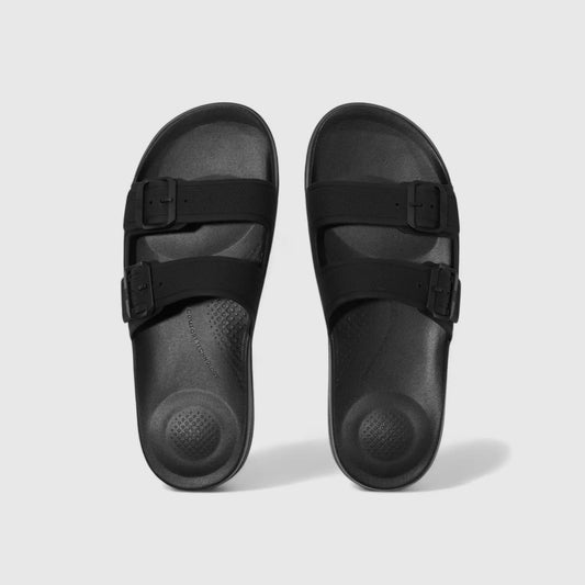 Fit Flops IQ 2Bar Buckle Slide Black GS9-001 Sandals | familyshoecentre