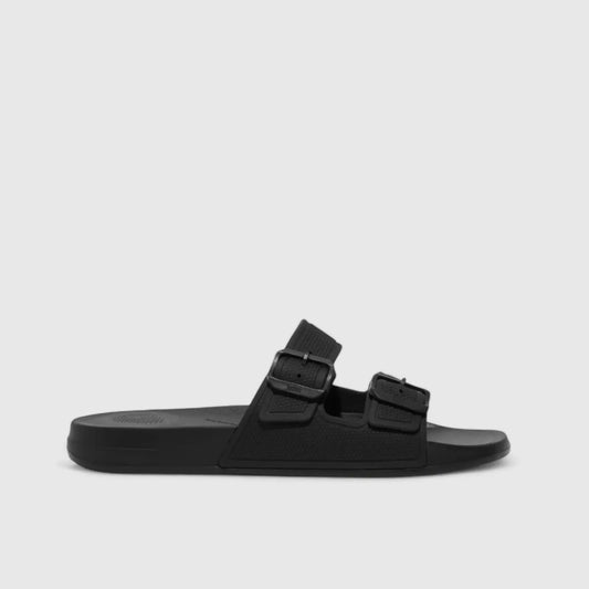Fit Flops IQ 2Bar Buckle Slide Black GS9-001 Sandals | familyshoecentre