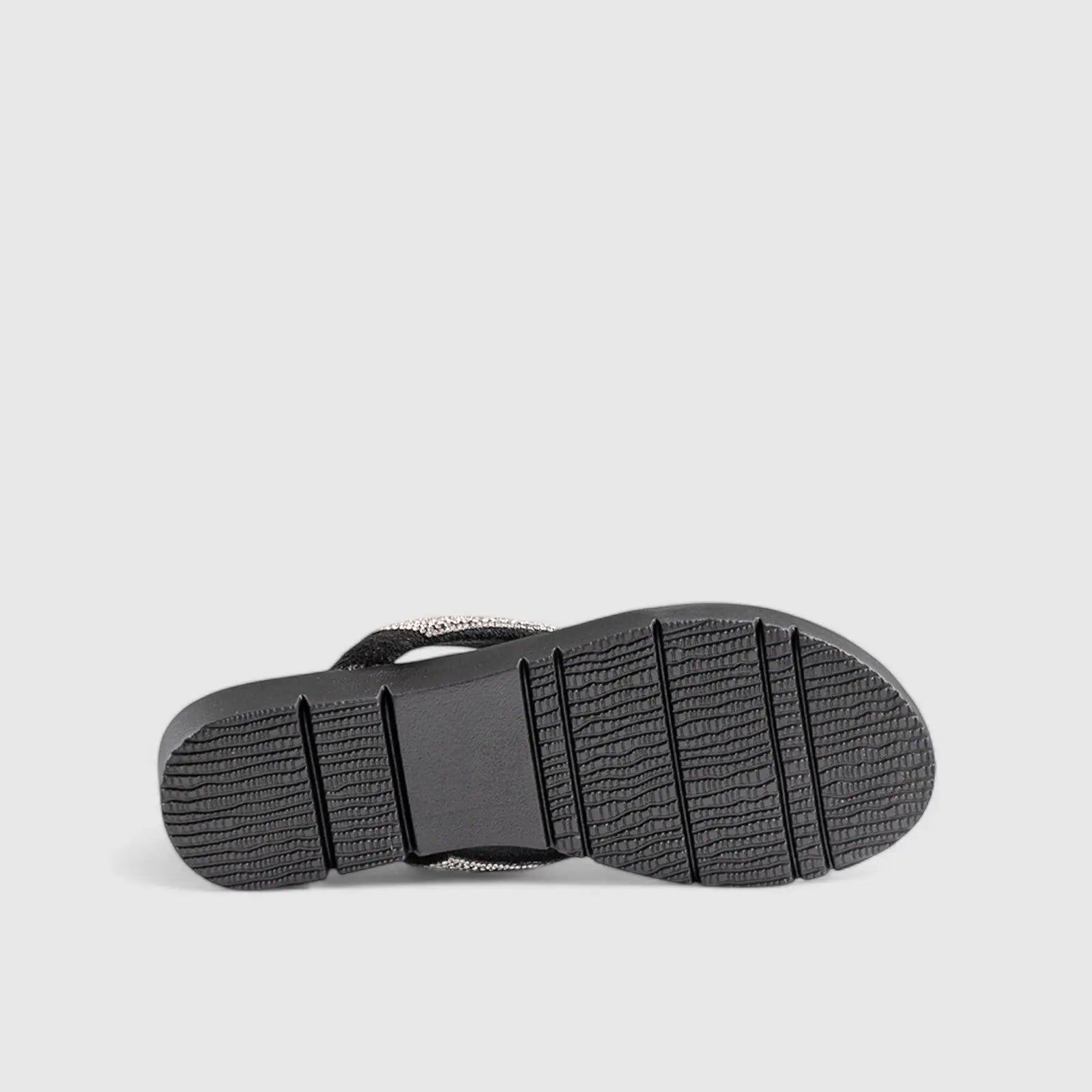 Flat Bling Sandal Black 01639 Sandals | familyshoecentre