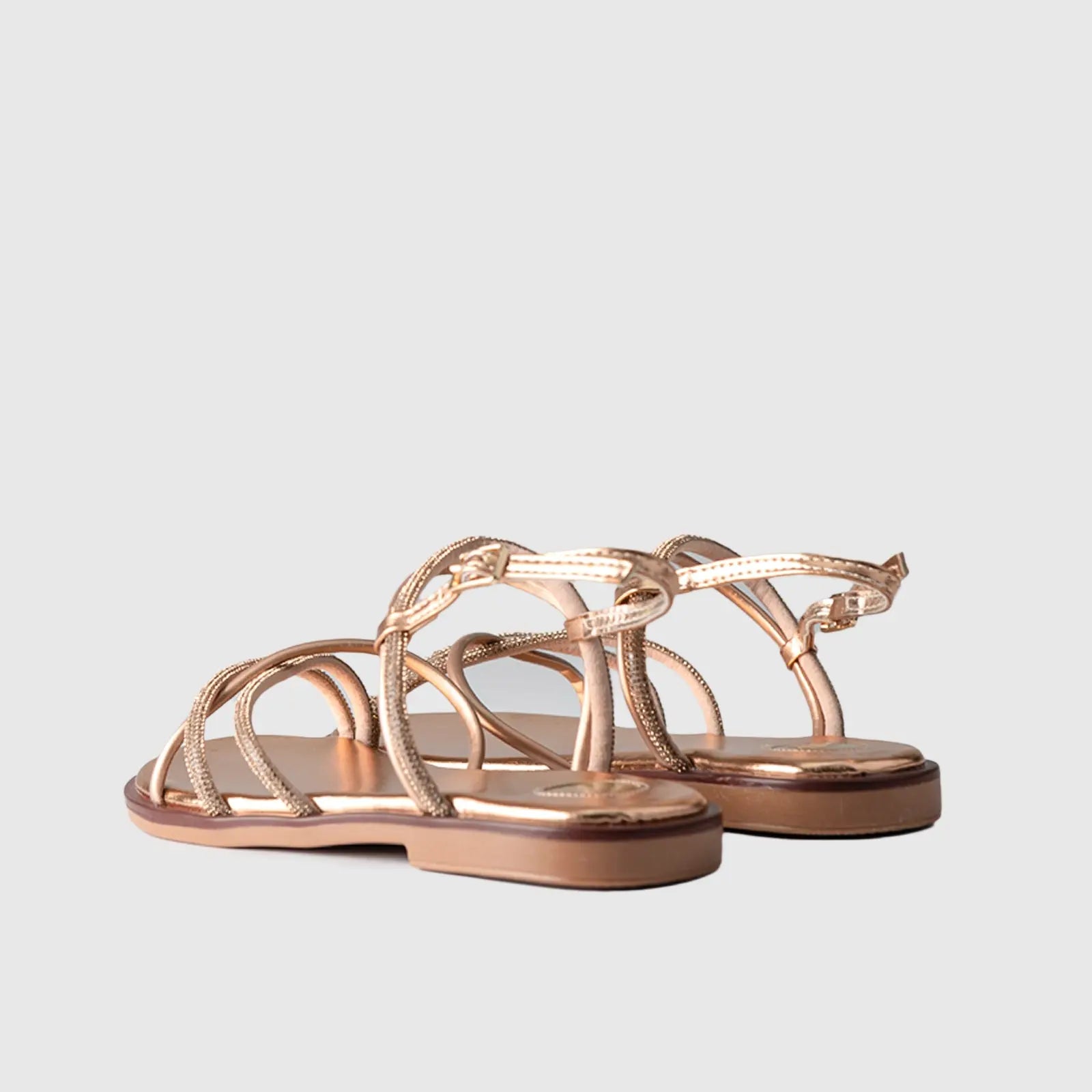 Flat Dress Sandal 01617 Gold Sandals | familyshoecentre