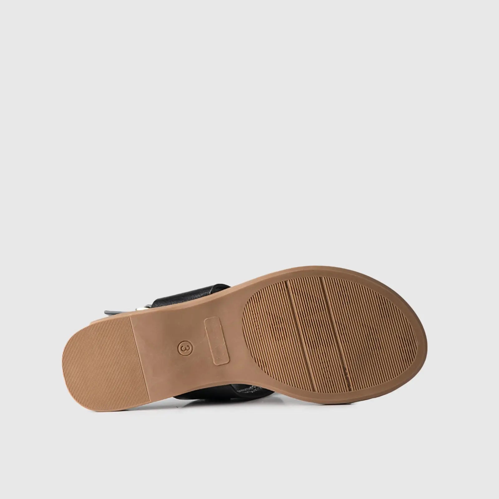 Flat Thong Sandal Black 01628 Sandals | familyshoecentre