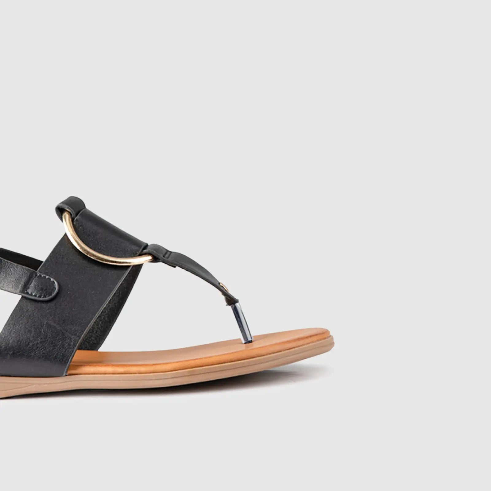 Flat Thong Sandal Black 01628 Sandals | familyshoecentre