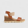 Freja Comfort Wedge Sandal Tan 01370 Wedges | familyshoecentre