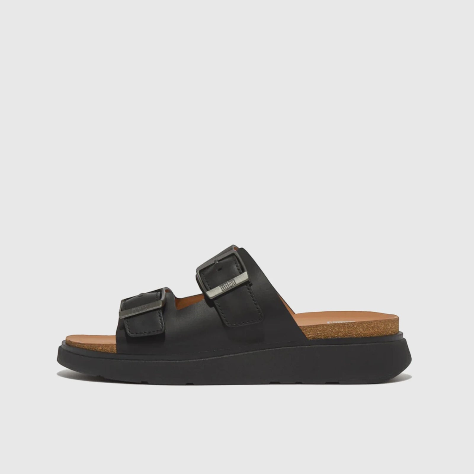 Fit Flops Gen FF Buckle Slides Black GY8-001 FP86 Sandals | familyshoecentre