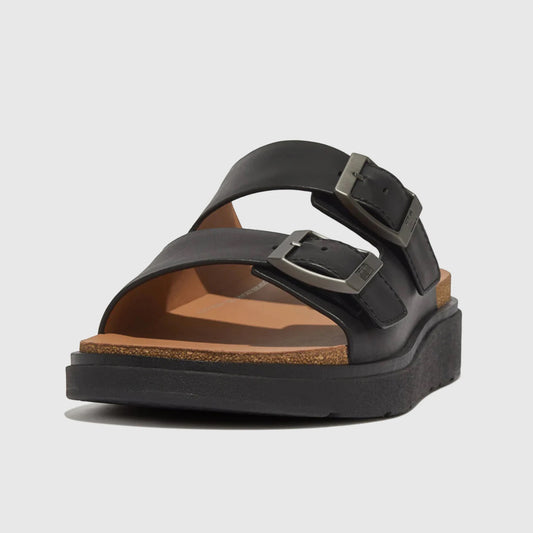 Fit Flops Gen FF Buckle Slides Black GY8-001 FP86