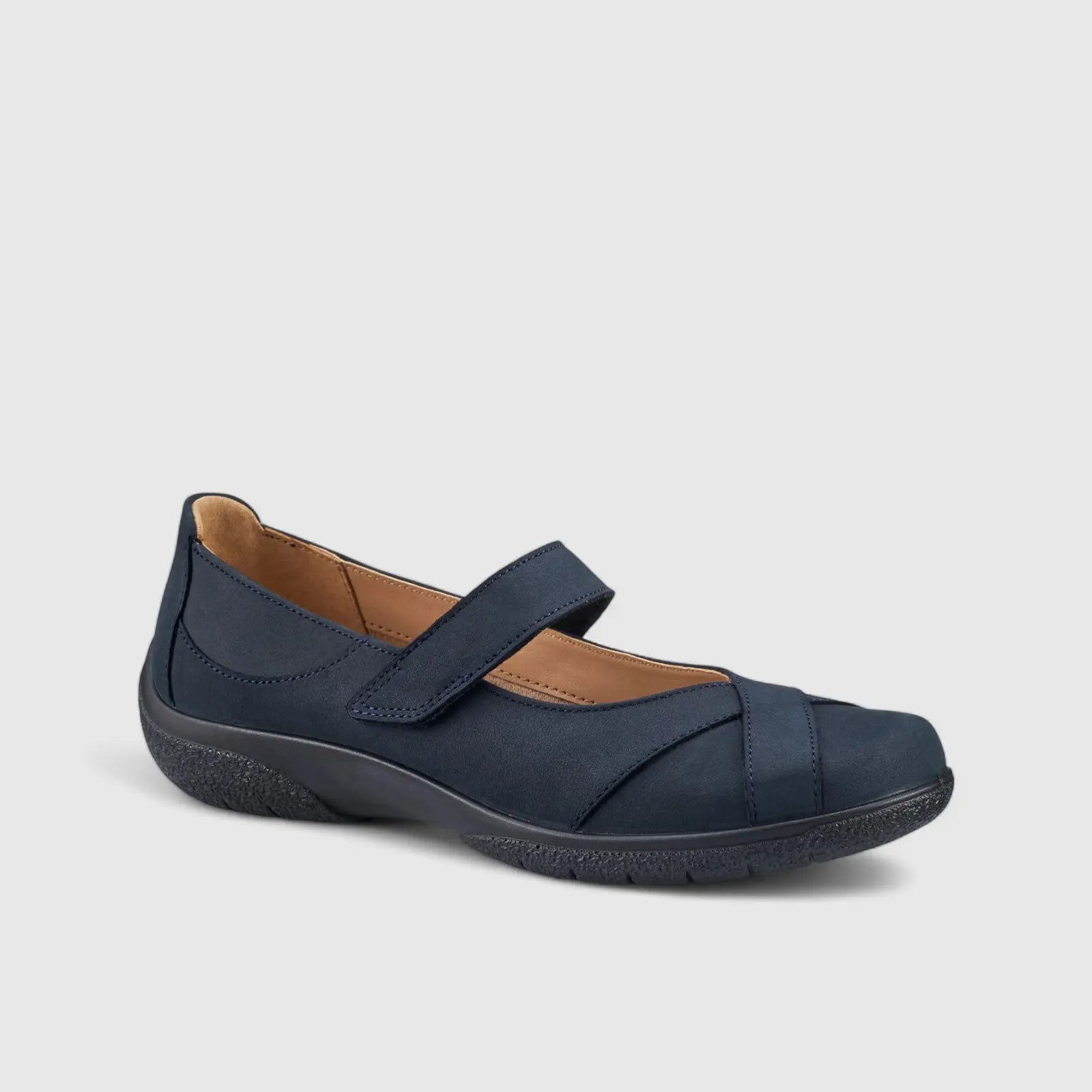 Hope Comfort Leather Shoe Denim Navy Pumps | familyshoecentre