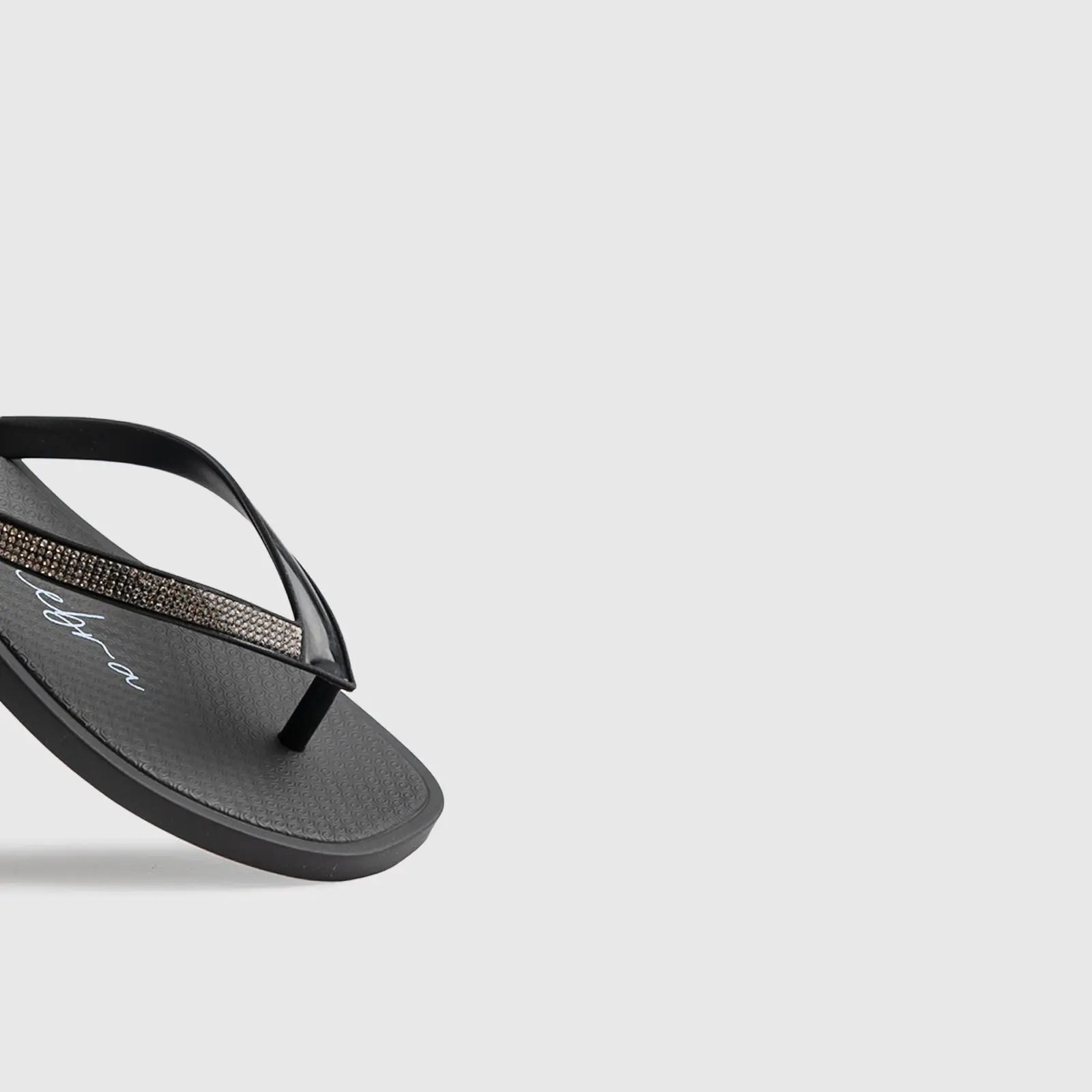 Ipanema Celebra Thong Black Metallic 27094 Sandals | familyshoecentre