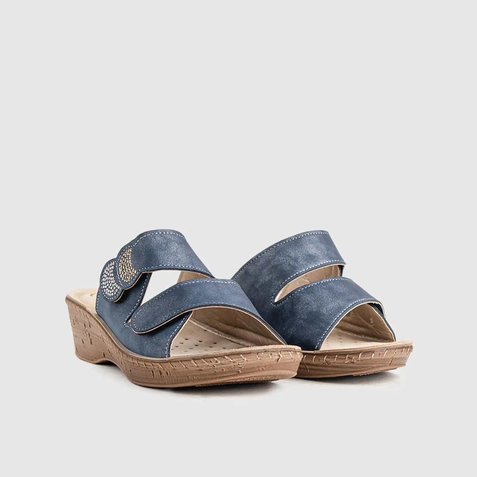 Ladies Comfort Sandals 260075 Blue Sandals | familyshoecentre