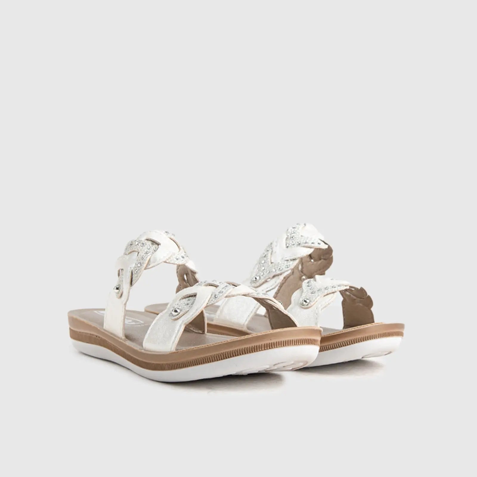 Ladies Comfort Sandals BA038 White Sandals | familyshoecentre