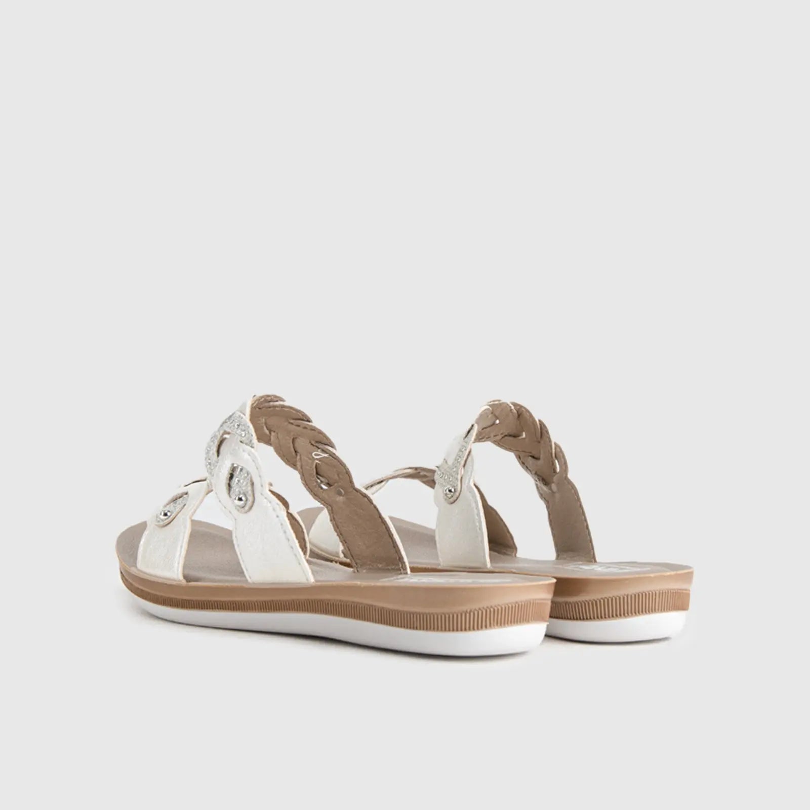 Ladies Comfort Sandals BA038 White Sandals | familyshoecentre