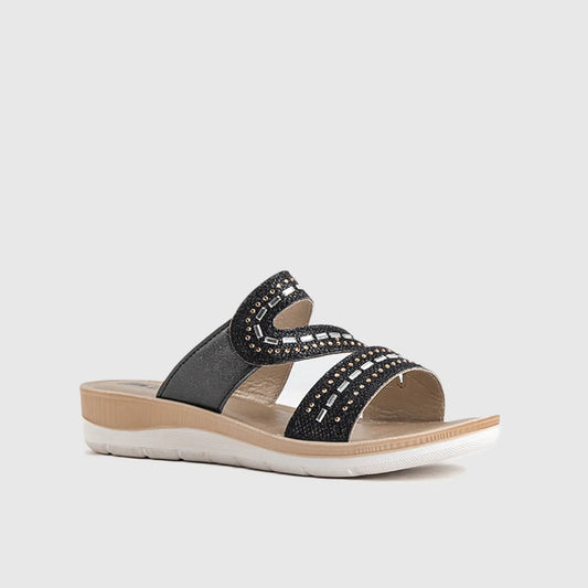 Ladies Comfort Sandals BV025 Black Sandals | familyshoecentre