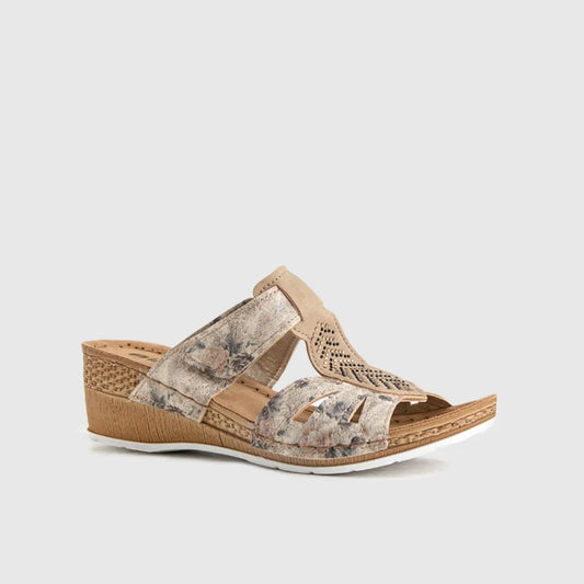 Ladies Comfort Sandals EP020 Beige Sandals | familyshoecentre