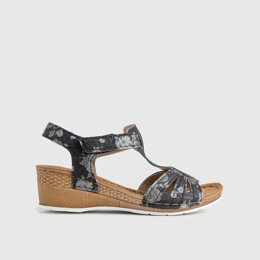 Ladies Comfort Sandals EP021 Black Sandals | familyshoecentre