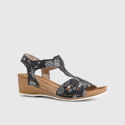 Ladies Comfort Sandals EP021 Black Sandals | familyshoecentre