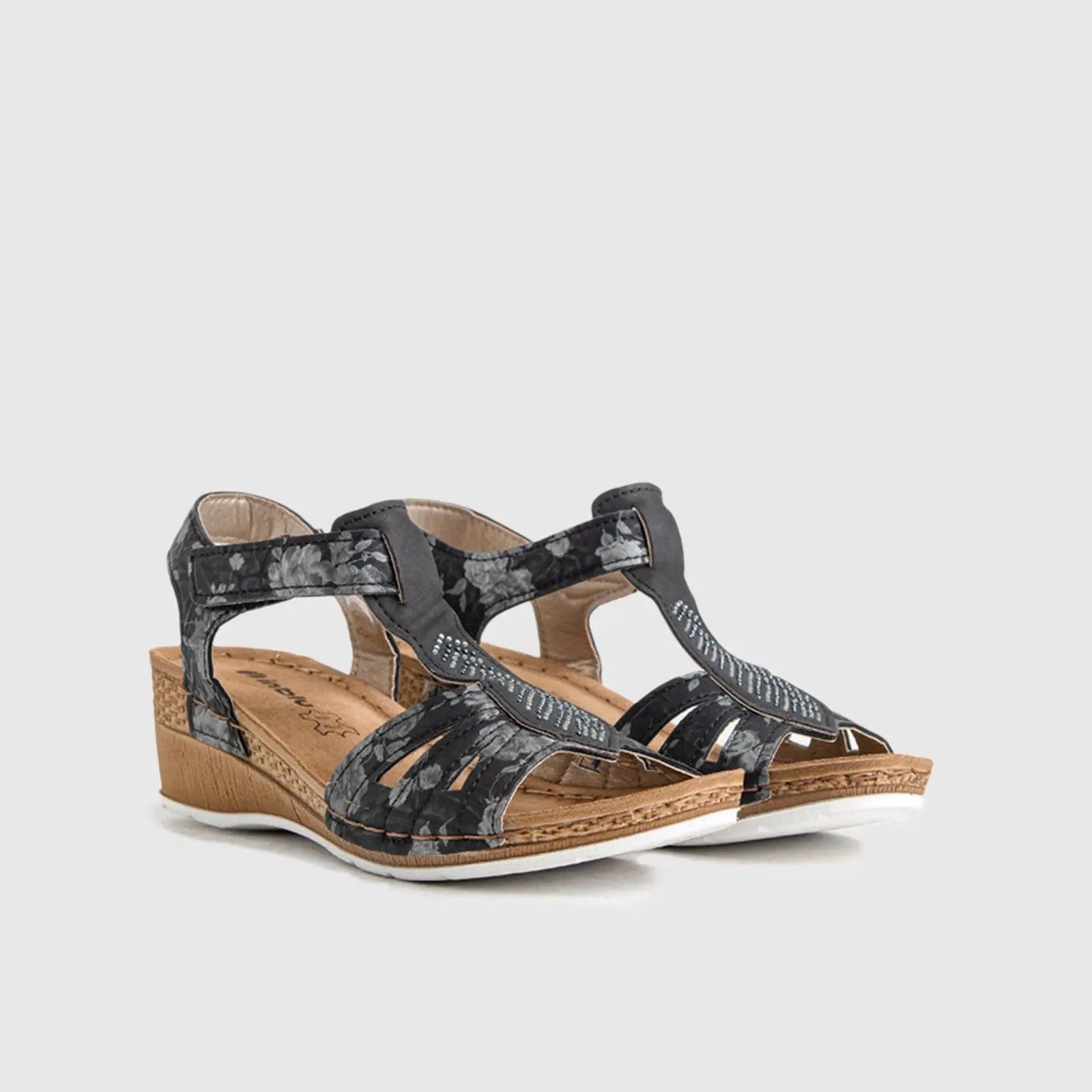 Ladies Comfort Sandals EP021 Black Sandals | familyshoecentre