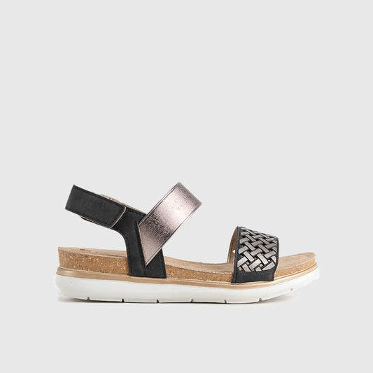 Ladies Comfort Sandals PG025 Black Sandals | familyshoecentre