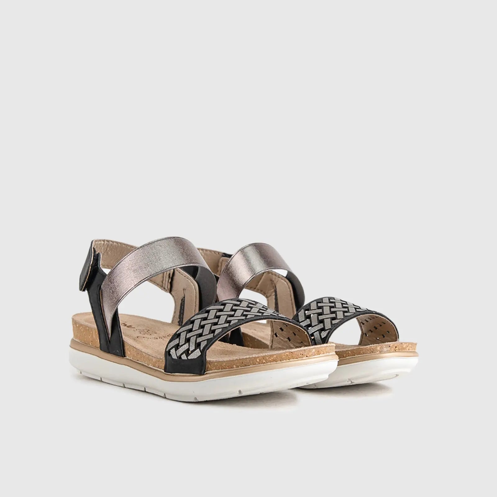 Ladies Comfort Sandals PG025 Black Sandals | familyshoecentre