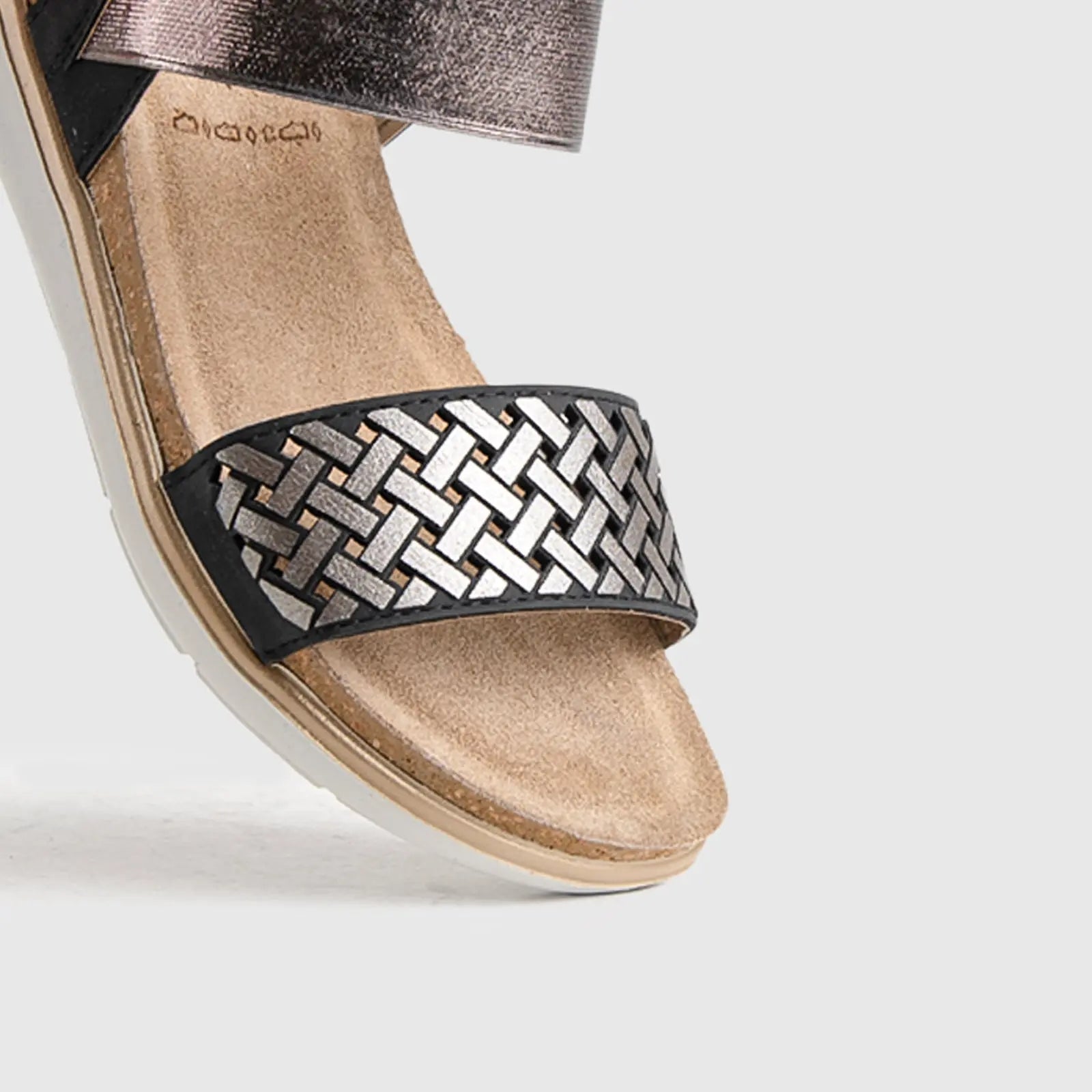 Ladies Comfort Sandals PG025 Black Sandals | familyshoecentre
