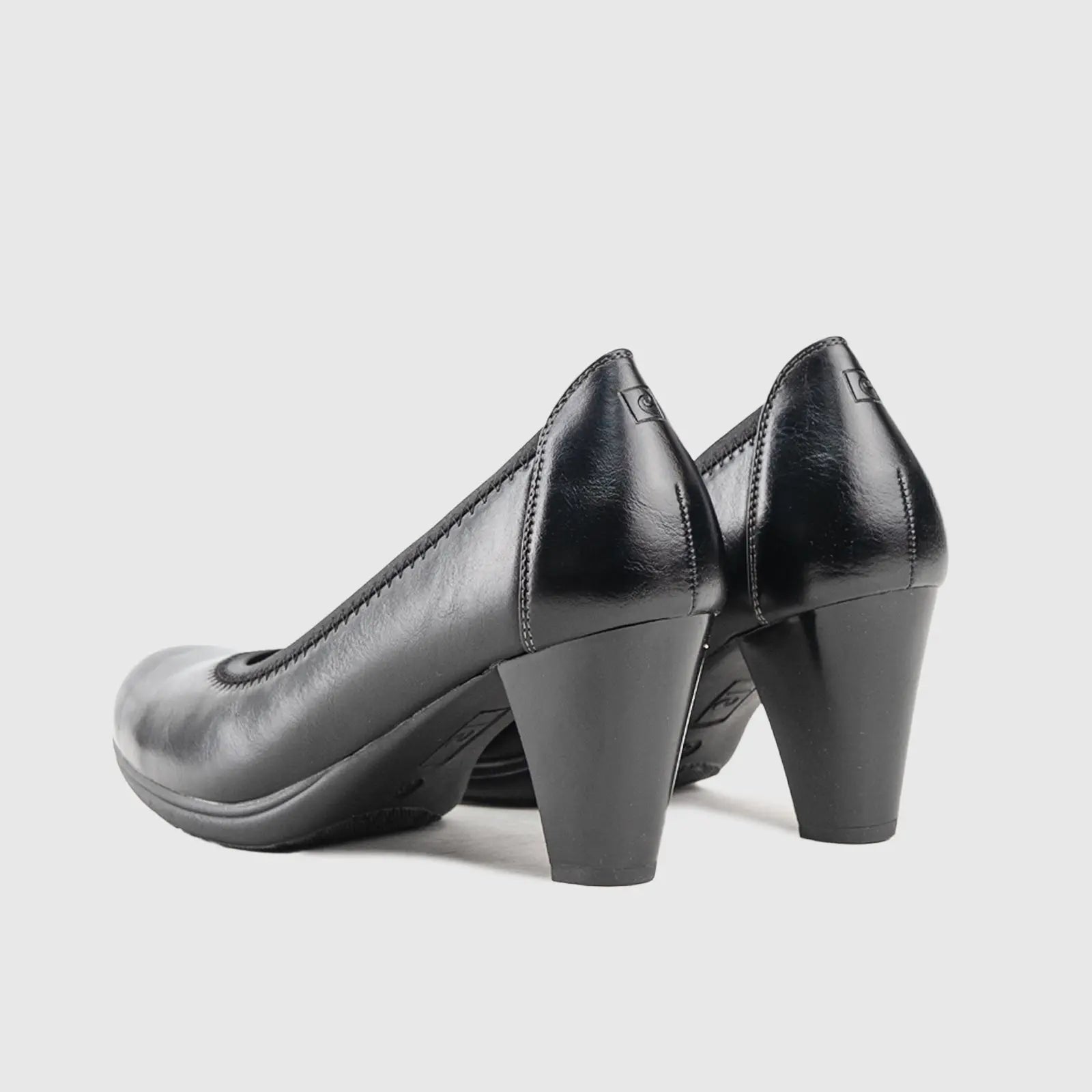 Ladies Court Shoe 00470 Marion Black Heels | familyshoecentre