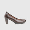 Ladies Court Shoe 00470 Marion Brown Heels | familyshoecentre