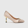 Ladies Dress Heel Court Shoe Beige Car007 Heels | familyshoecentre