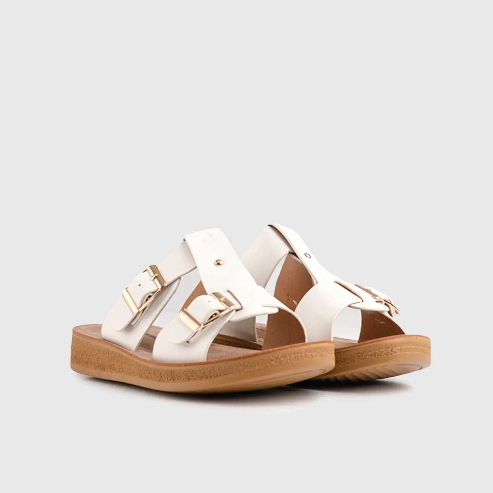 Ladies Push in Sandal White 10552 Sandals | familyshoecentre