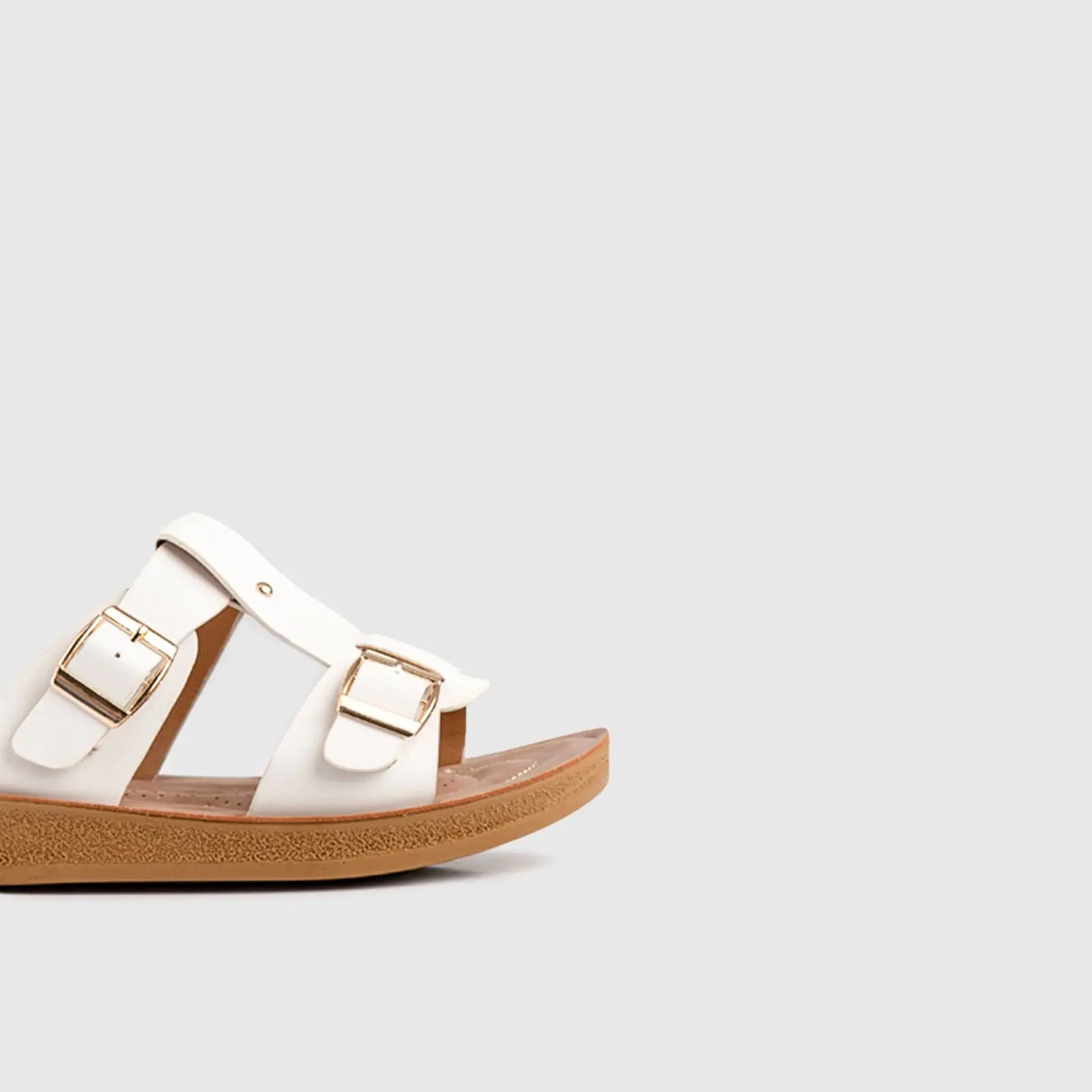 Ladies Push in Sandal White 10552 Sandals | familyshoecentre