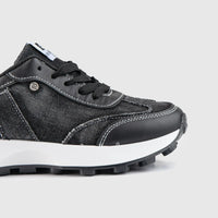 Ladies Sneaker Black Denim 10463 Sneakers | familyshoecentre