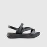 Ladies Strap Sandal Black 10339 Sandals | familyshoecentre