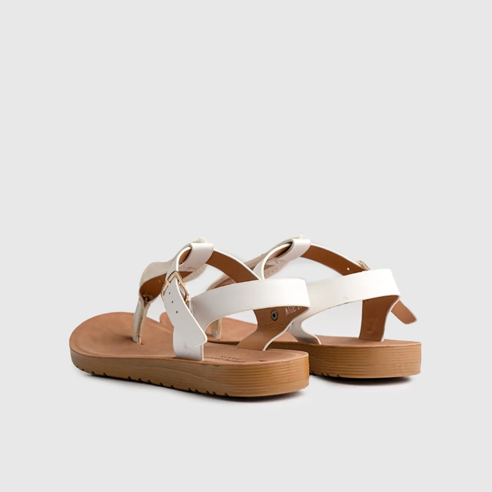 Ladies Thong Strap Sandal White 10511 Sandals | familyshoecentre