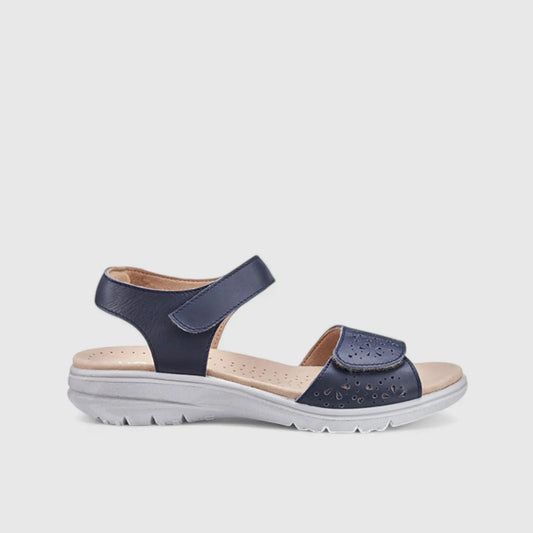 Leah Comfort Leather Sandal Denim Sandals | familyshoecentre
