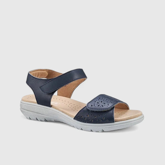 Leah Comfort Leather Sandal Denim Sandals | familyshoecentre