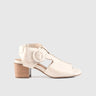 Leather Comfort Block Heel Sandal Beige 8427 Sandals | familyshoecentre