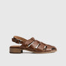 Leather Comfort Block Heel Sandal Brown 8563 Sandals | familyshoecentre