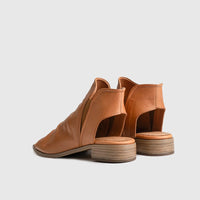 Leather Comfort Block Heel Sandal Brown 8841 Sandals | familyshoecentre